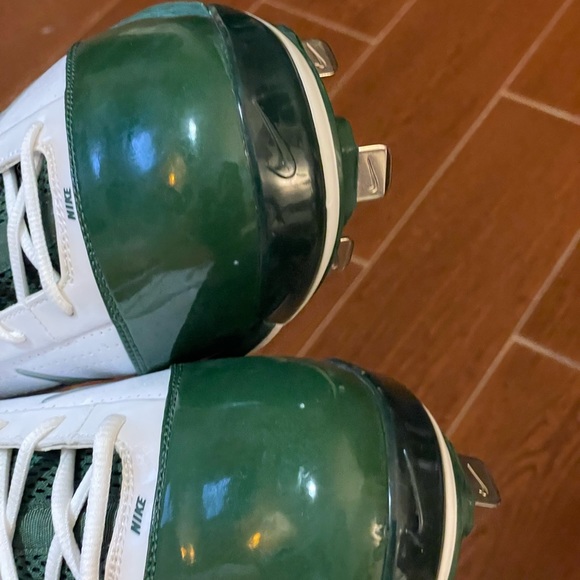 Men NIKE AIR MAX DIAMOND ELITE MTL shoe cleats spikes white green size 13.5 NEW - Picture 5 of 16